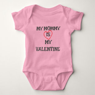 Body Para Bebé San Valentín rosa simple y elegante, dulce para be