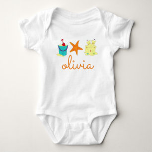 Body Para Bebé Sand Toys Sandcastle Starfish Beach Personalizado