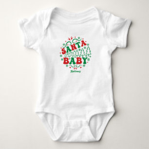Body Para Bebé Santa Bebé Personalizado Navidad Retro