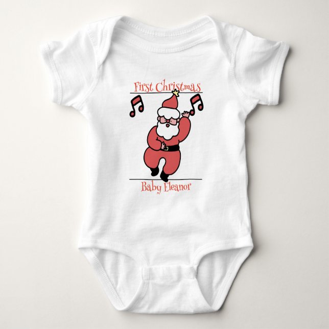 Body Para Bebé santa, bebé, primera Navidad (Anverso)