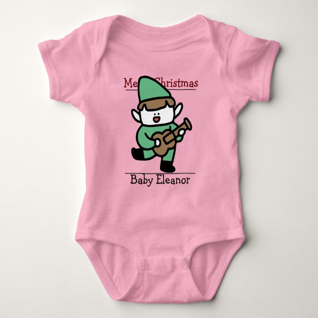 Body Para Bebé santa, bebé, primera Navidad (Anverso)