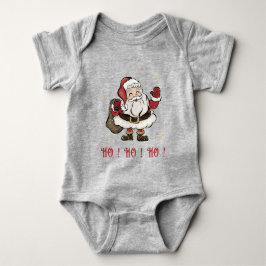 Body Para Bebé Santa Claus Gray Baby Bodysuit