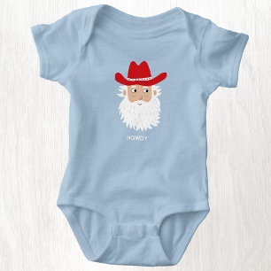Body Para Bebé Santa Claus vaquero con texto personalizado de Nav