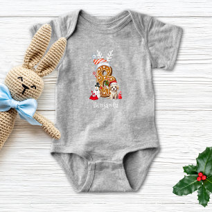 Body Para Bebé Santa de Navidad Pan de Jengibre Letra B Niño
