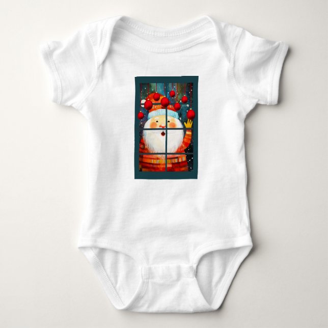 BODY PARA BEBÉ SANTA EN LA VENTANA HO HO HO (Anverso)