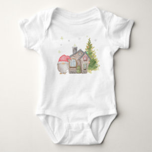 Body Para Bebé Santa Gnome y su hogar de Navidad