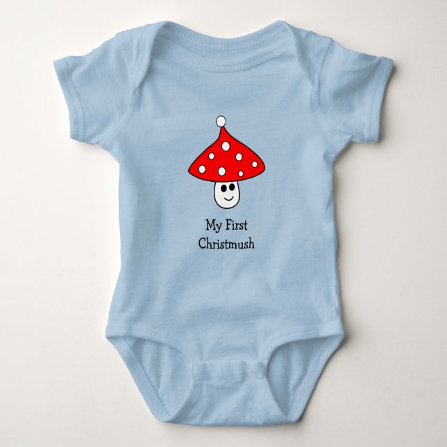 Body Para Bebé Santa Hat Mushroom Baby Bodysuit (Anverso)