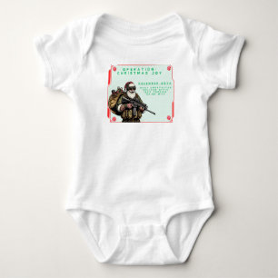 Body Para Bebé Santa Militar Divertido/Navidad