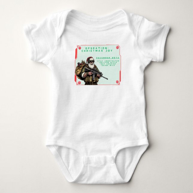 Body Para Bebé Santa Militar Divertido/Navidad (Anverso)