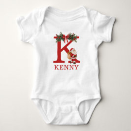 Body Para Bebé Santa Monogrammed and Name Family Matching