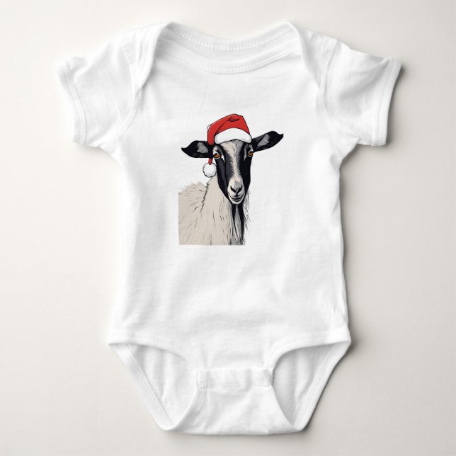 Body Para Bebé Santa Navidades Goat Santa Hat (Anverso)