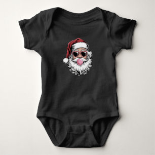 Body Para Bebé Santa Retro Con Gafas Soplando Burbuja Navidad