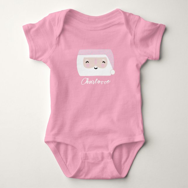 Body Para Bebé Santa Rosa Navidad Pink (Anverso)