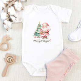 Body Para Bebé Santa Rosa y Árbol de Navidad