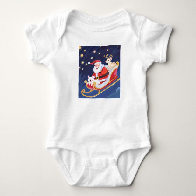Body Para Bebé santa y amigos (Anverso)