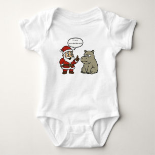 Body Para Bebé Santa y hipopótamo divertidos y lindos de Navidad