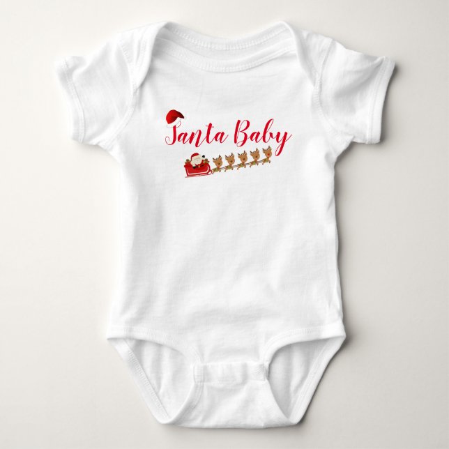 Body Para Bebé Santa y los renos (Anverso)