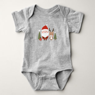 Body Para Bebé Santa y reno Navidades