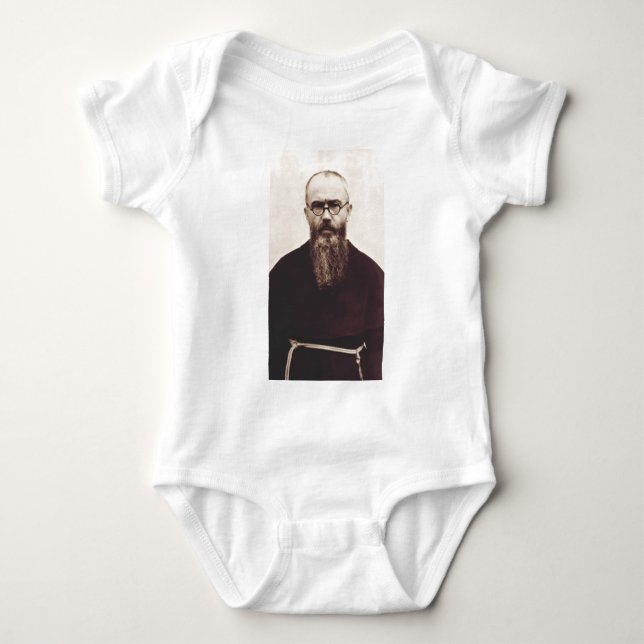 Body Para Bebé Santo Maximiliano Kolbe sacerdote católico polaco (Anverso)