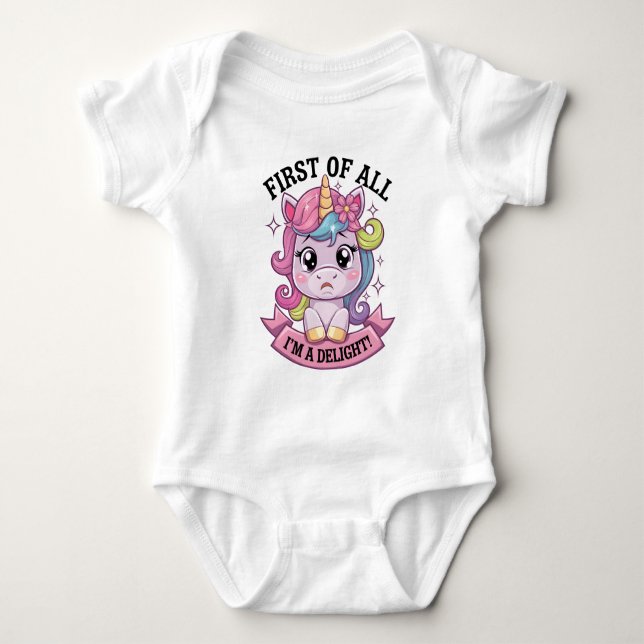Body Para Bebé Sassy sulky unicorn (Anverso)
