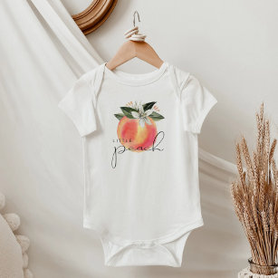 Body Para Bebé SAVANNAH Pequeña Peach Watercolor Fruta Floral