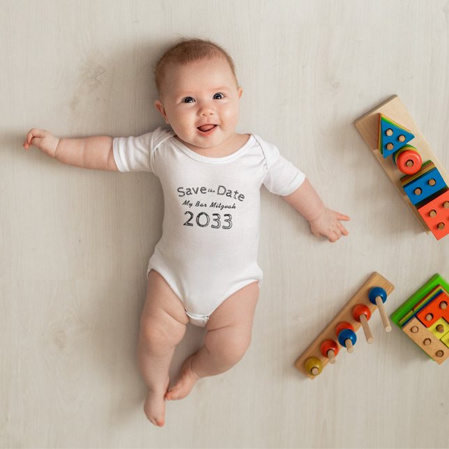 Body Para Bebé Save The Date Bar Mitzvah 2036 AGREGAR CUALQUIER A (Subido por el creador)