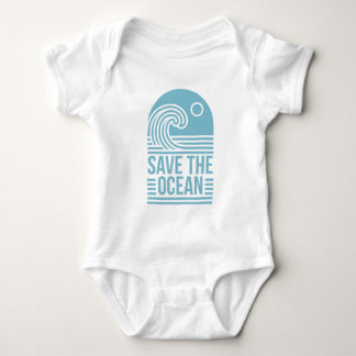 Body Para Bebé Save the ocean activist beach retro blue aesthetic