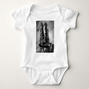 Body Para Bebé Saxofón de Tenor Blanco y Negro