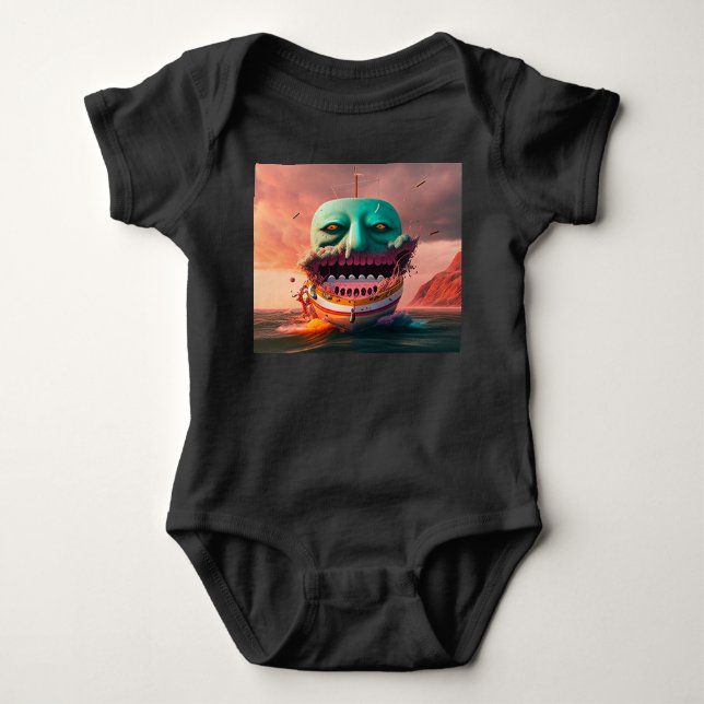 Body Para Bebé Scary boat (Anverso)