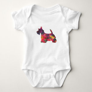 Body Para Bebé Scottie Perro Raza Geo Silhouette Multi
