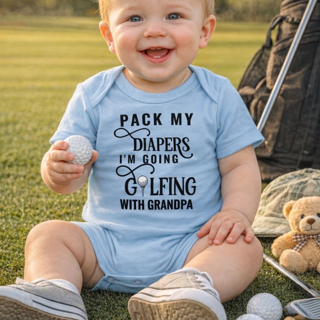 Body Para Bebé Script Grandpa's Golfing Buddy Baby Bodysuit (Subido por el creador)