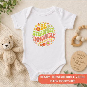 Body Para Bebé Sé Firme e Inamovible – Floral Ondulado Cristiano 