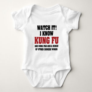 Body Para Bebé Sé Kung Fu y Kung Pao - Divertidas Artes Marciales