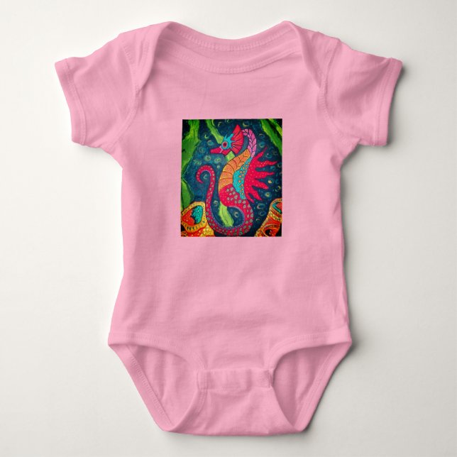 Body Para Bebé Seahorse T-Shirt Baby Bodysuit (Anverso)