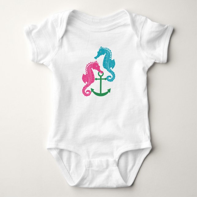 Body Para Bebé Seahorses y ancla de la chispa (Anverso)