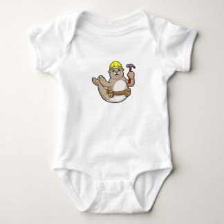 Body Para Bebé Sello como carpintero con martillo y Gorra