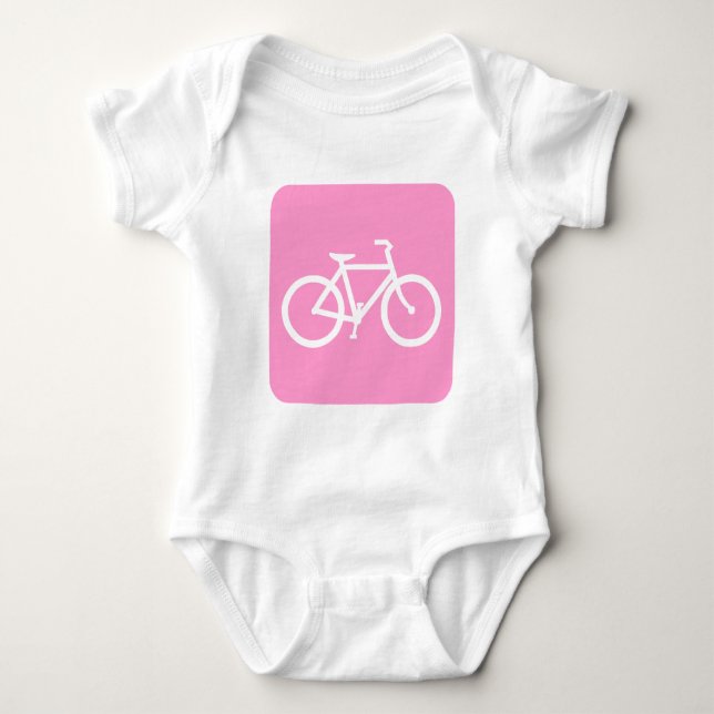 Body Para Bebé Señal de Bicicleta - Rosa (Anverso)