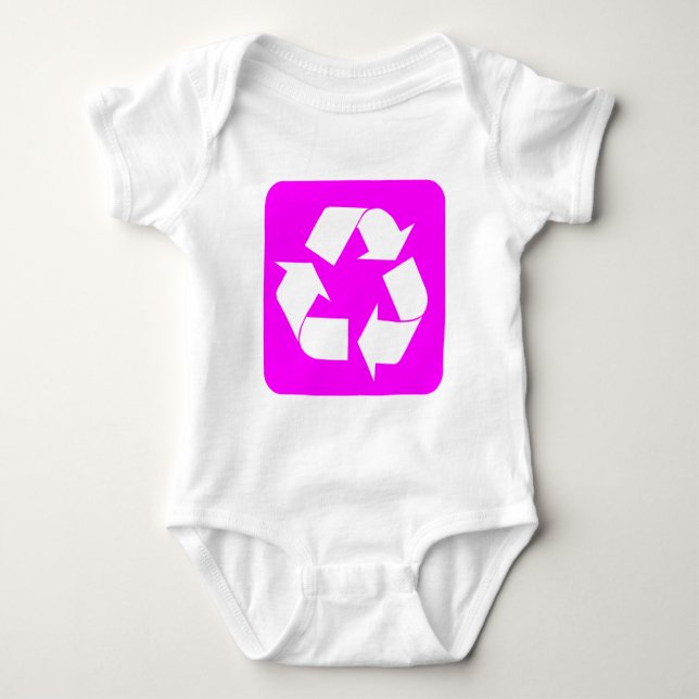 Body Para Bebé Señal de reciclaje - Magenta (Anverso)