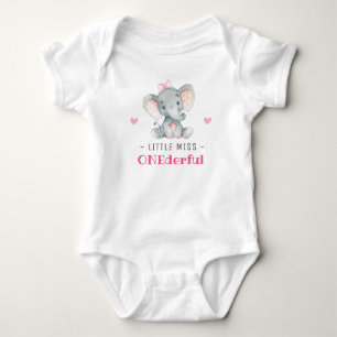Body Para Bebé Señorita Onederful cumpleaños 1er niña elefante