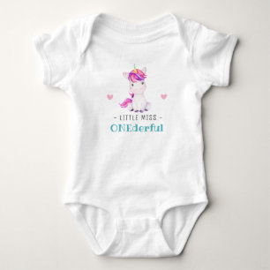 Body Para Bebé Señorita Onederful cumpleaños número uno niña unic
