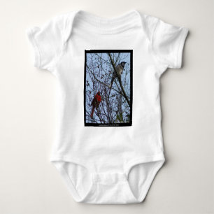 Body Para Bebé Sentinels Blue Jay y Cardinal por Lee Hiller