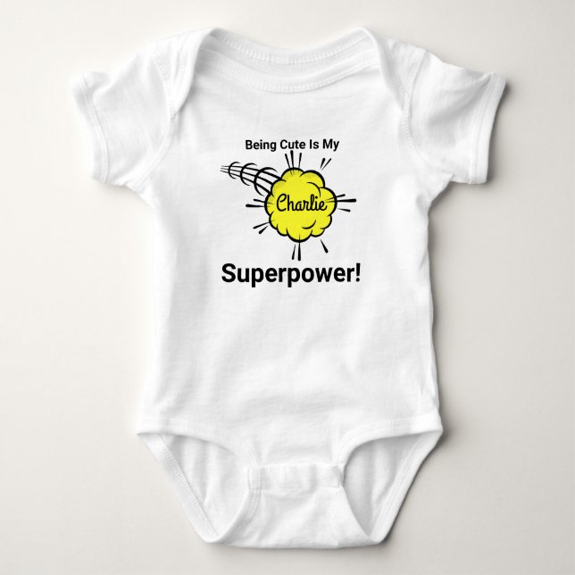Body Para Bebé ¡Ser linda es mi superpoder! (Anverso)