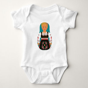 Body Para Bebé Serbio Blonde Matryoshka Baby Bodysuit