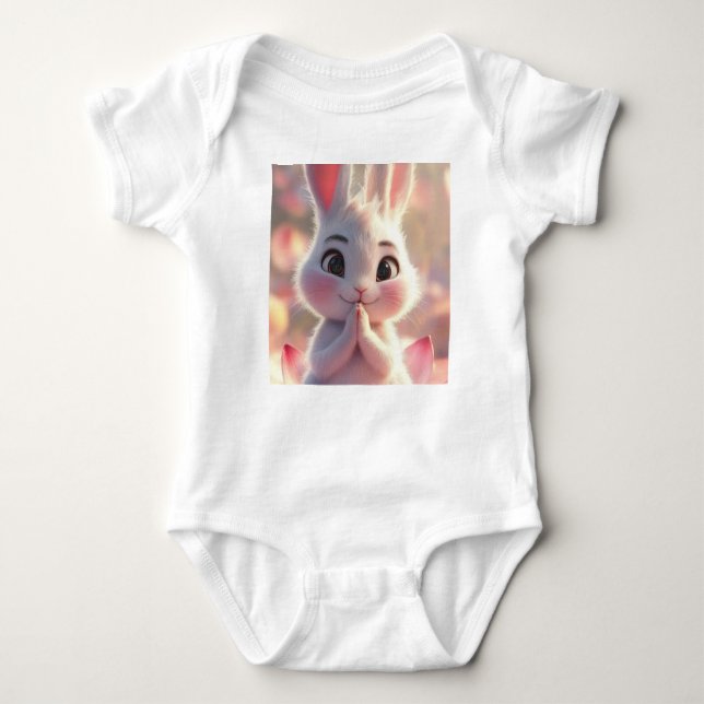 Body Para Bebé Serene Bunny on Lotus - Baby Bodysuit (Anverso)
