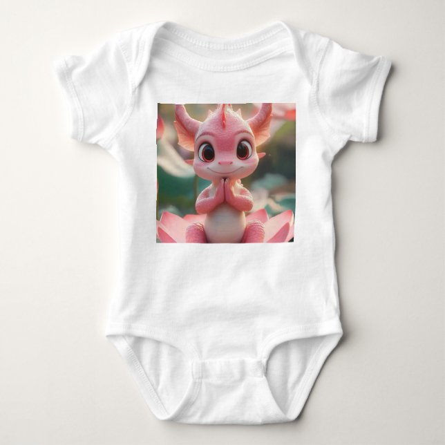 Body Para Bebé Serene Dragon en Lotus - Baby Bodysuit (Anverso)