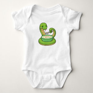 Body Para Bebé Serpiente comiendo con Muesli