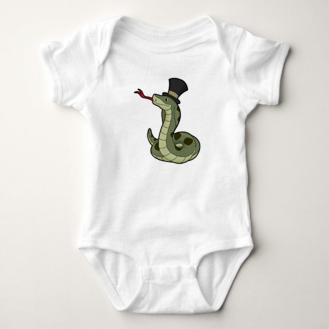 Body Para Bebé Serpiente como caballero y Gorra (Anverso)
