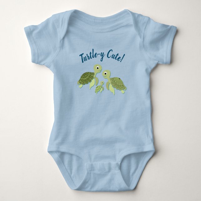 Body Para Bebé Sexo neutro en Baby Shower de la tortuga marina (Anverso)