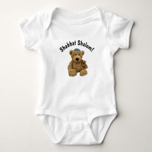 Body Para Bebé Shabbat Shalom Teddy Bear Baby Bodysuit