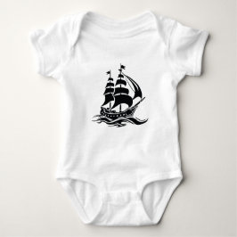 Body Para Bebé Shadow Sailing Ship – Vintage Ocean Illustration